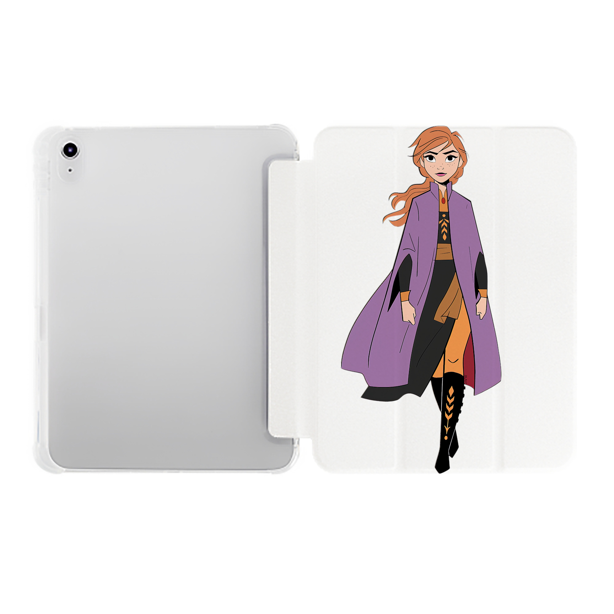 （画像用） アナと雪の女王 アンナ エルサ Frozen Anna Elsa IPad ケース ペン収納付き 三つ折りスタンド PUレザー×シリコン 対応機種9.5/10.5/10.9インチ